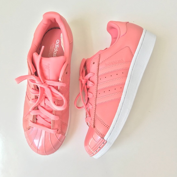 adidas superstar metal toe pink